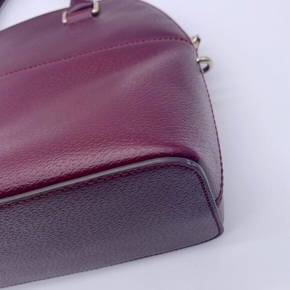 Kate Spade Deep Plum Pebbled Leather Carli Grove Street Satchel Crossbody Bag - Picture 8 of 11